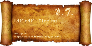 Máté Tirzusz névjegykártya